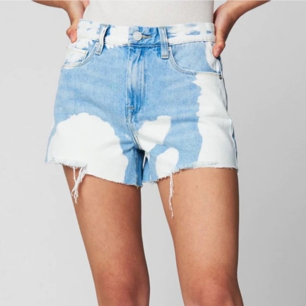 Blank NYC shorts The Barrow bleach raw hem cut off light blue white 25